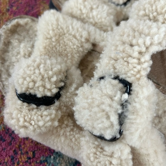 Birkenstock Papillio | Women’s Cream Teddy Bear Sherpa Lined Arizona Sandals, 10 - Picture 11 of 16